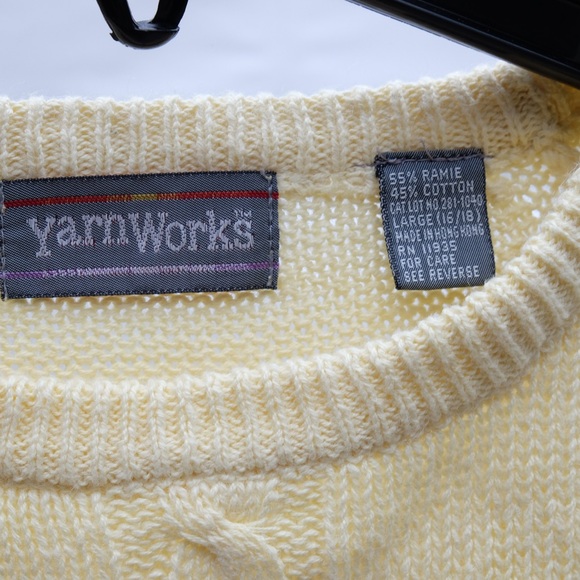 Yarnworks Sweater True Vintage Ramie Cotton Mid Knit Short Sleeve Crewneck EUC S - Picture 4 of 4